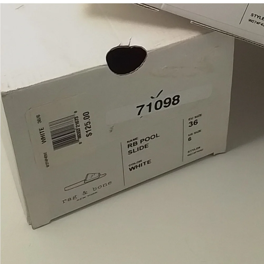 rag & bone Classic White Slides New in Box